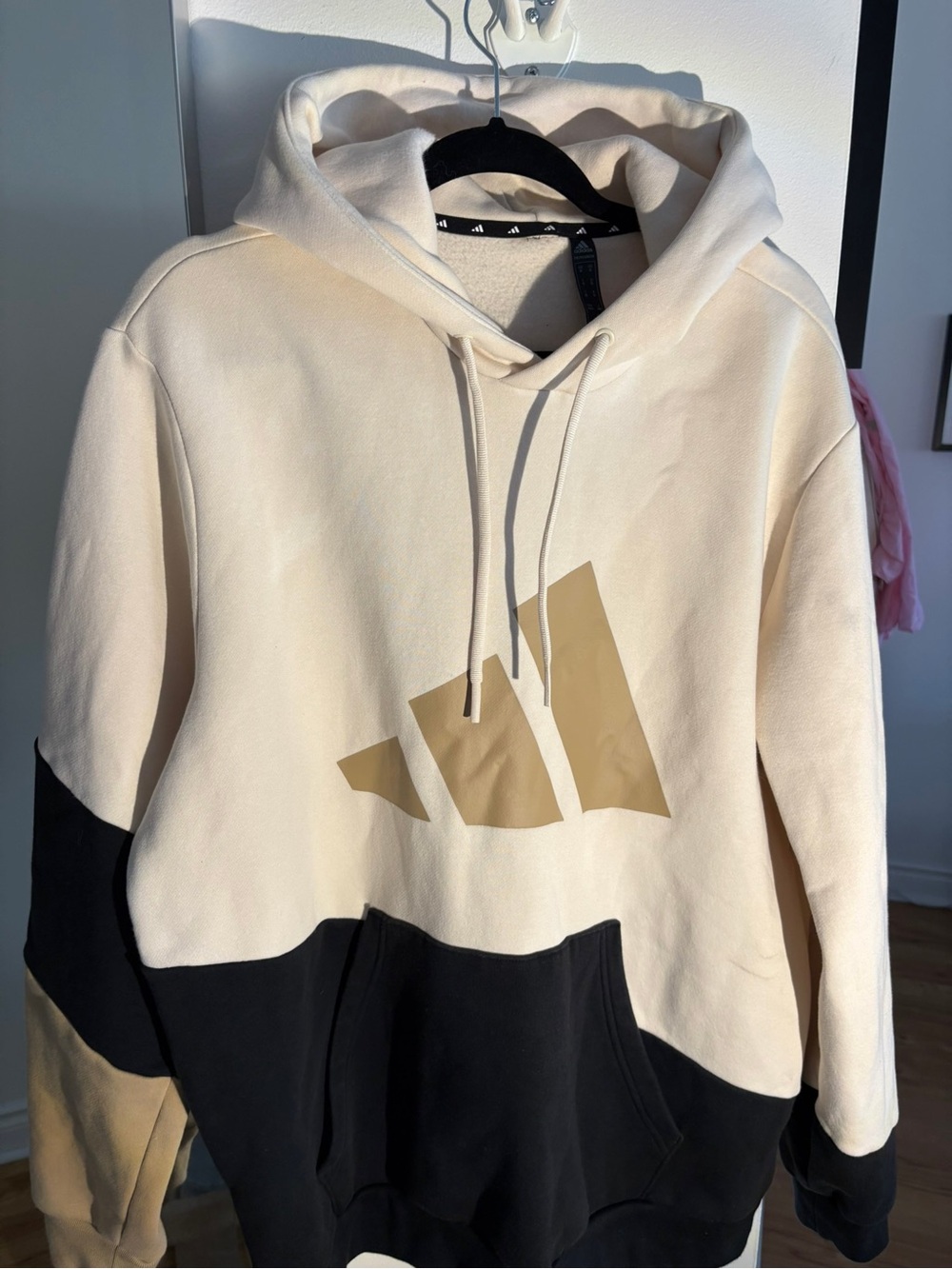 adidas Men’s Cream, Black & Tan Crewneck Hoodie
